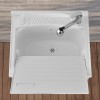 Vasca lavatoio 60x45 cm in resina bianca con pre fori per rubinetto