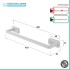 Portasciugamani a muro 45 cm in acciaio inox bianco con doppio fissaggio 
