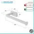 Porta salviette a muro 25 cm in acciaio inox bianco con doppio fissaggio 