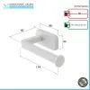 Porta rotolo wc a muro in acciaio inox bianco con doppio fissaggio 
