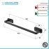 Portasciugamani a muro 45 cm in acciaio inox nero con doppio fissaggio 