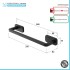 Portasciugamani a muro 35 cm in acciaio inox nero con doppio fissaggio 