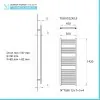 Termoarredo bagno scaldasalviette L 50x142 interasse 45 cm