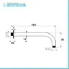 Braccio per soffione doccia 35 cm tondo in acciaio nero opaco