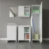 Colonna multiuso 180 cm in PVC con ripiano e vano porta scope Kandy