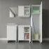 Colonna multiuso 180 cm in PVC con ripiano e vano porta scope Kandy