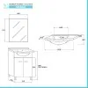 Mobile bagno a terra 55 cm bianco completo di lavabo e specchio Desya