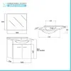 Mobile bagno sospeso 80 cm larice completo di lavabo e specchio Desya