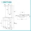 Mobile bagno a terra 85 cm grigio con pensile su specchio LED Desya