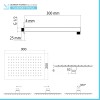 Set doccia da incasso con soffione 30x20 cm e kit doccia completo Lotus