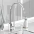 Miscelatore lavello con canna alta girevole in acciaio inox cromato