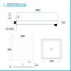 Set doccia con braccio 35 cm e soffione 25x25 cm in inox nero opaco