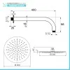 Set doccia con braccio 40 cm e soffione 25 cm in inox nero opaco
