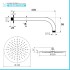 Set doccia con braccio 40 cm e soffione 25 cm in inox nero opaco