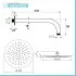 Set doccia con braccio 40 cm e soffione 25 cm in inox nero opaco