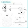 Set doccia con braccio 40 cm e soffione 30 cm in inox nero opaco