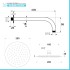 Set doccia con braccio 40 cm e soffione 30 cm in inox nero opaco