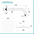 Set doccia con braccio 35 cm e soffione 30 cm in inox nero opaco