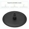 Set doccia con braccio 35 cm e soffione 30 cm in inox nero opaco