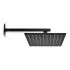 Set doccia con braccio 40 cm e soffione 30x20 cm in inox nero opaco