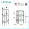 Scaffale bagno 3 ripiani bianco effetto legno in kit montaggio Buzz