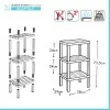 Scaffale bagno 3 ripiani nero effetto legno in kit montaggio Buzz