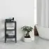 Scaffale bagno 3 ripiani nero effetto legno in kit montaggio Buzz