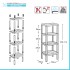 Scaffale bagno 4 ripiani grigio effetto legno in kit montaggio Buzz