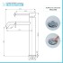 Rubinetto lavabo alto in acciaio inox con scarico click clack Nuego