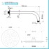 Set doccia da incasso con soffione 25 cm e kit doccia completo Nuego
