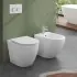 Wc filomuro con brida e scarico traslato a parete o a pavimento Flan