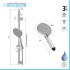 Saliscendi doccia regolabile 60 cm con doccetta a 3 tipi di getto