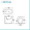 Wc e bidet filomuro per anziani con scarico traslato serie Comoda