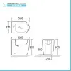 Wc e bidet filomuro per anziani con scarico traslato serie Comoda