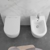Wc e bidet filomuro per anziani con scarico traslato serie Comoda
