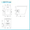 Sanitari filomuro Rimless serie Malaga completo di sedile rallenty