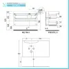 Mobile bagno sospeso 90 cm Melody azzurro polvere con vasca a destra