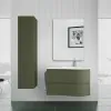 Mobile bagno sospeso 90 cm Melody verde bosco con vasca a destra