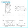 Wc filomuro monoblocco Rimless scarico universale e sedile rallentato Klan