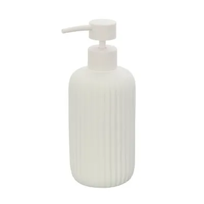 Dispenser sapone bianco in ceramica soft touch capienza 330 ml Spring