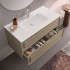 Mobile bagno sospeso 80 cm tortora opaco con lavabo e specchio Matisse