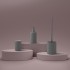 Dispenser sapone grigio in ceramica soft touch capienza 330 ml Spring