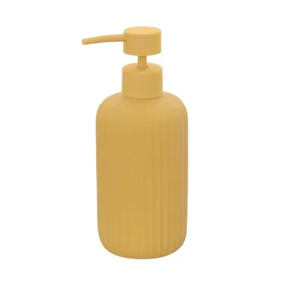 Dispenser sapone giallo in ceramica soft touch capienza 330 ml Spring