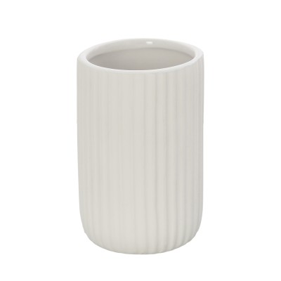 Portaspazzolini bagno dappoggio bianco in ceramica soft touch Spring
