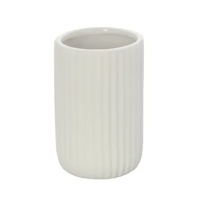 Portaspazzolini bagno dappoggio bianco in ceramica soft touch Spring
