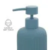 Dispenser sapone blu in ceramica soft touch capienza 330 ml Spring