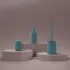 Dispenser sapone blu in ceramica soft touch capienza 330 ml Spring
