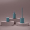 Portaspazzolini bagno dappoggio blu in ceramica soft touch Spring