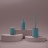 Portaspazzolini bagno dappoggio blu in ceramica soft touch Spring