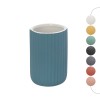 Portaspazzolini bagno dappoggio blu in ceramica soft touch Spring
